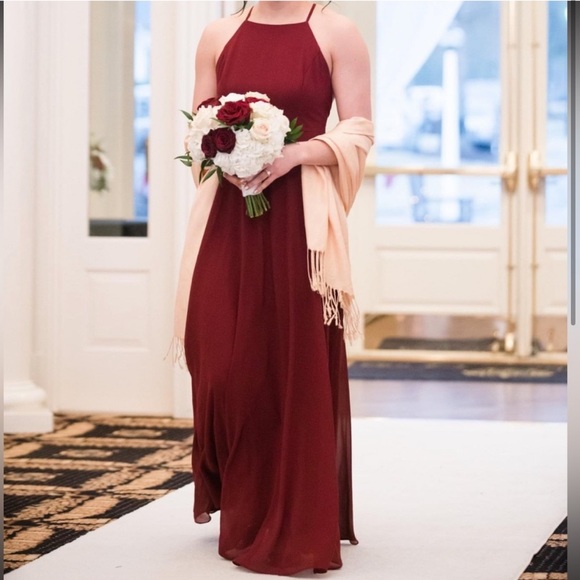 Lulu’s Maroon Full Length Bridesmaids/Formal Dress - Picture 5 of 5